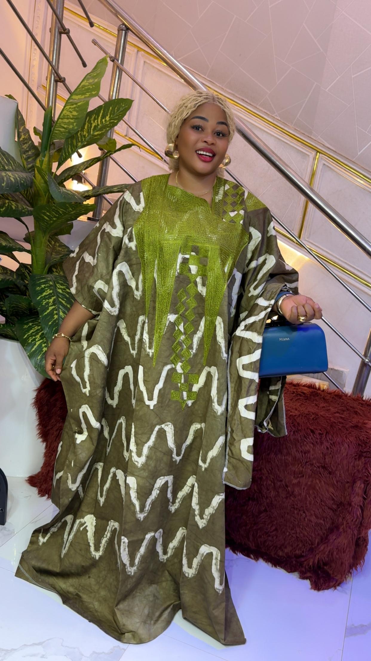 Luxia Adire Kaftan - Green